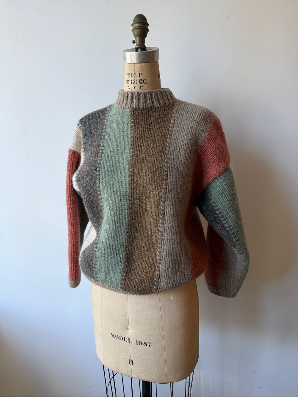 Vintage Wool Stripe Mock Neck Perry Ellis Vintage Late 80's Early 90's